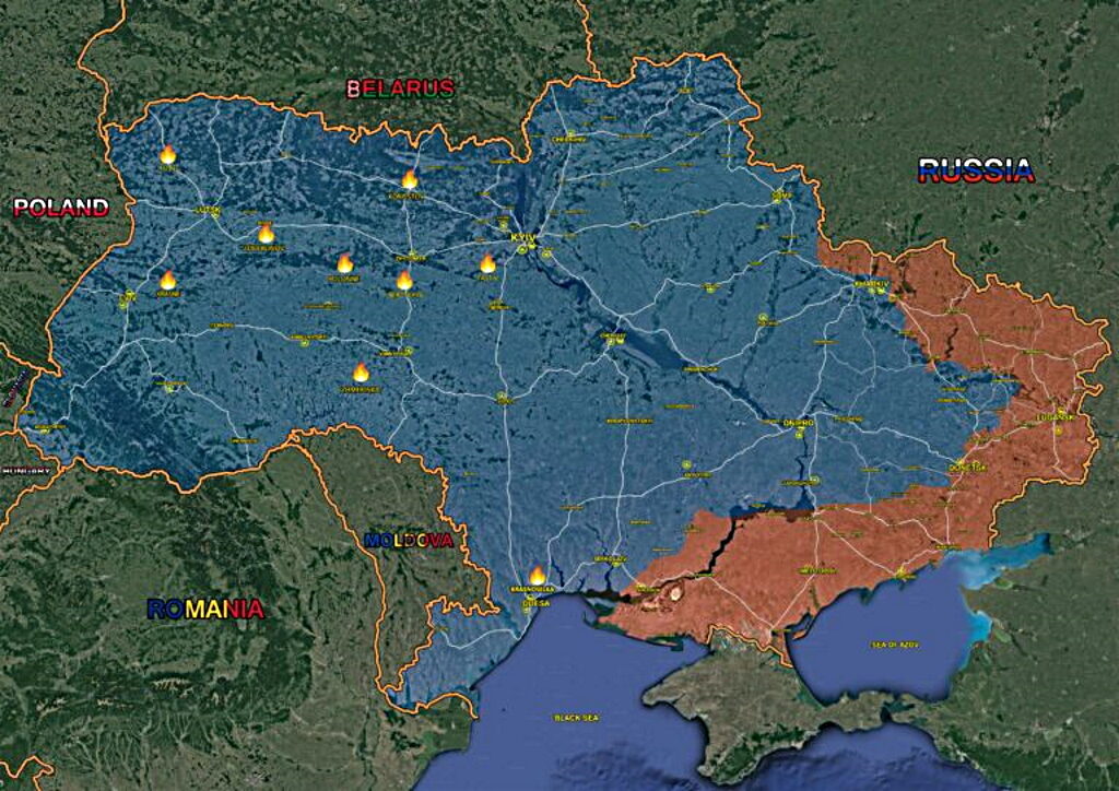 Click to enlarge russia strikes Ukraine railways