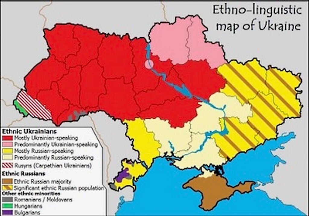 language ethnic Ukraine map russia