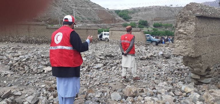 Flood damage in Ghorband district of Parwan province, Afghanistan, May 2022.