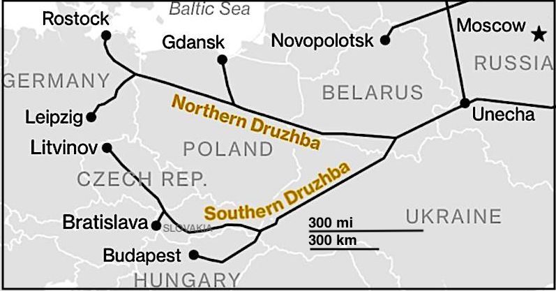 Map Druahba rail