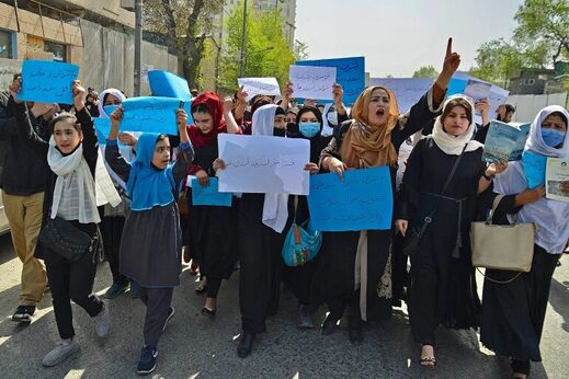 afghanistan school girls protest