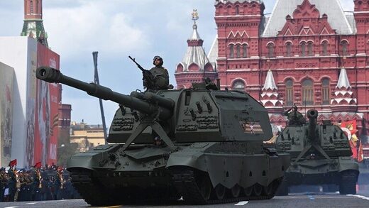 Military vehicles participate in Victory Day parade in Moscow, Russia, May 9, 2022.