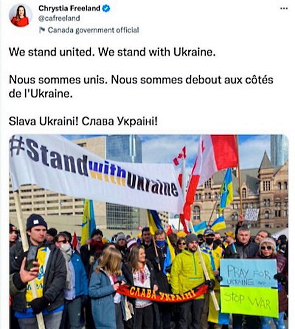 freeland canada nazi parade ukraine twitter