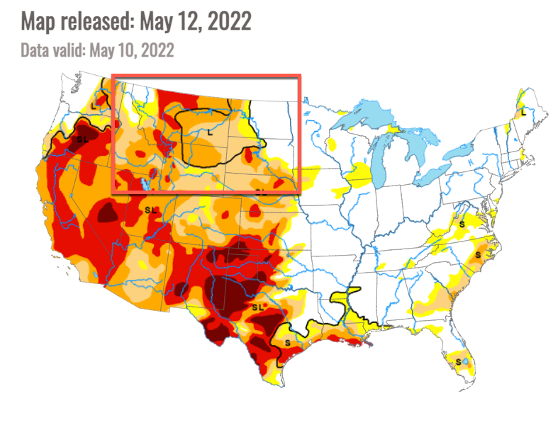 Click to enlarge drought US west 2022