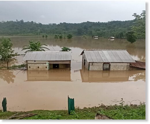 Flooding in Cachar District, Assam, India, 14 May 2022.
