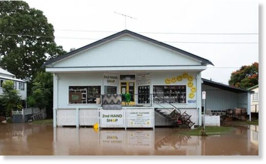 Shops, streets and homes in Laidley have been flooded.