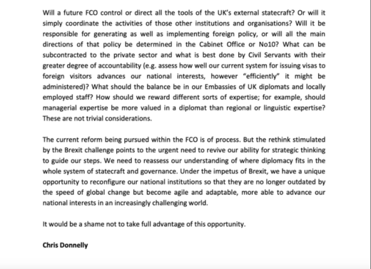 The Institute for Statecraft private memo