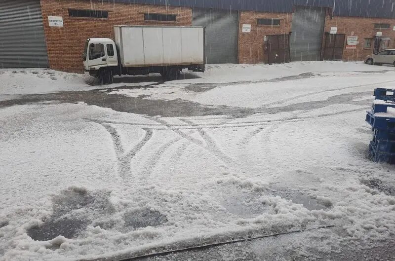 The hailstorm hit Randfontein shortly after midday on 17/05/2022