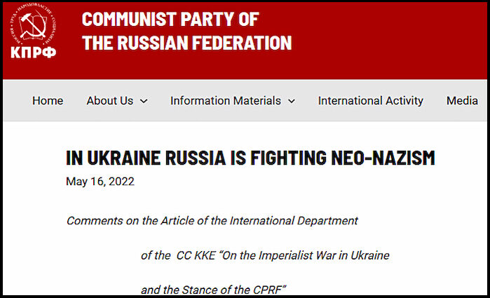 Click to enlarge Communist party site