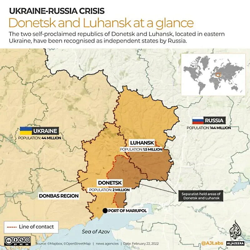Donetsk luhansk map ukraine