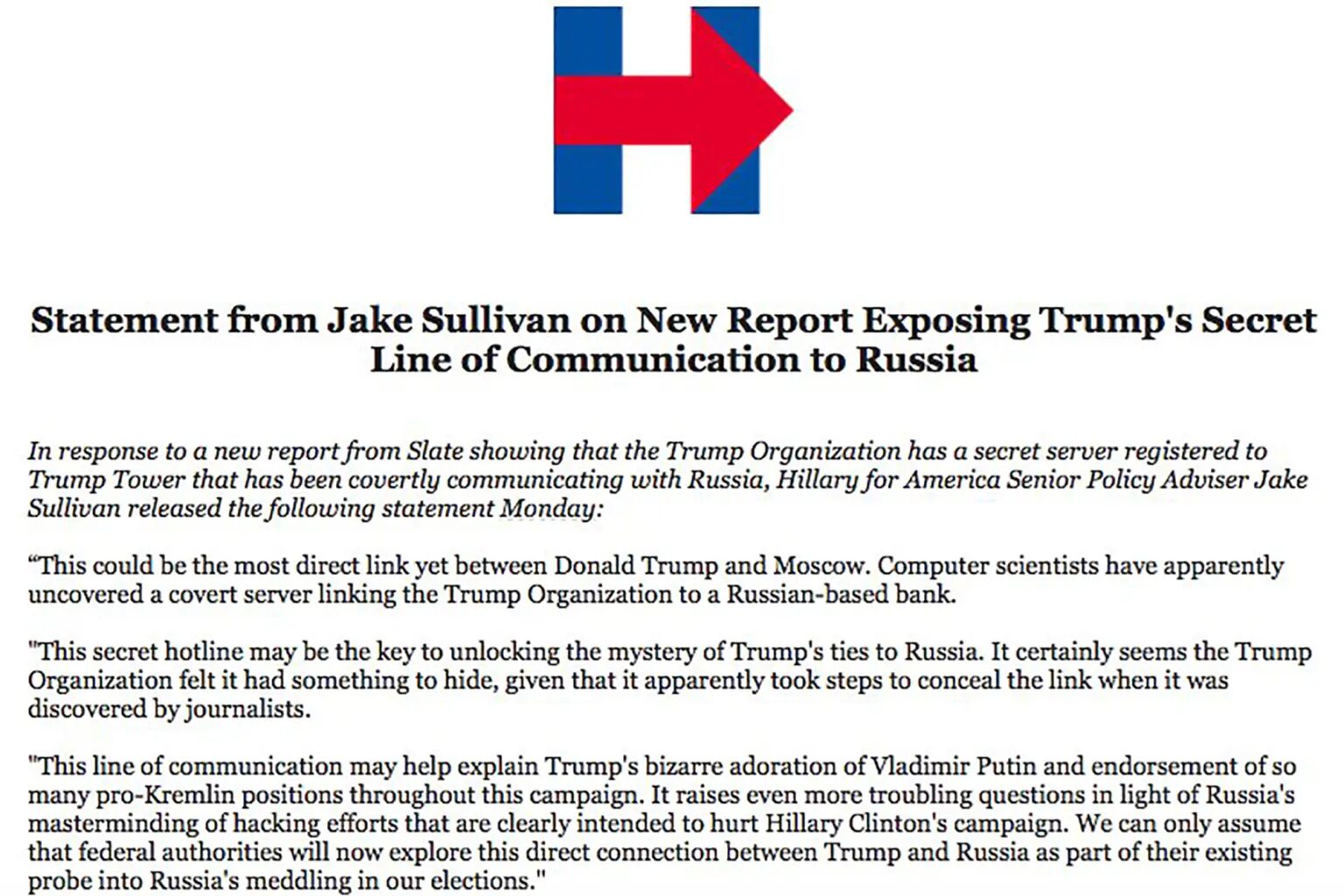 jake sullivan statement