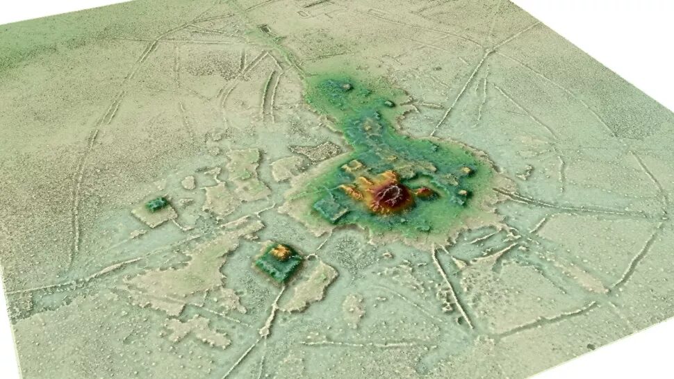 Screenshot from a 3D animation of the Cotoca site.