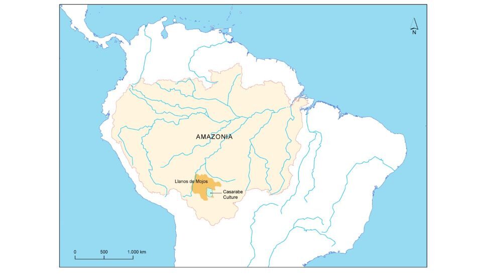 Map of the Llanos de Mojos savannah