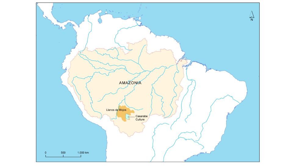 Click to enlarge Map of the Llanos de Mojos savannah
