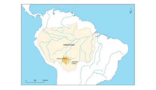 Map of the Llanos de Mojos savannah