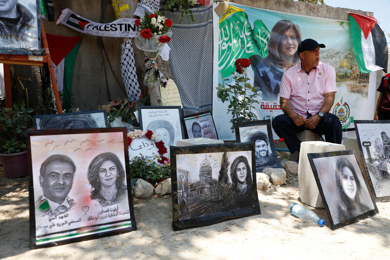 Click to enlarge Shireen Abu Akleh memorial murder israel Jenin
