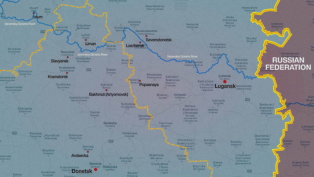 Click to enlarge map east ukraine russia war donbass