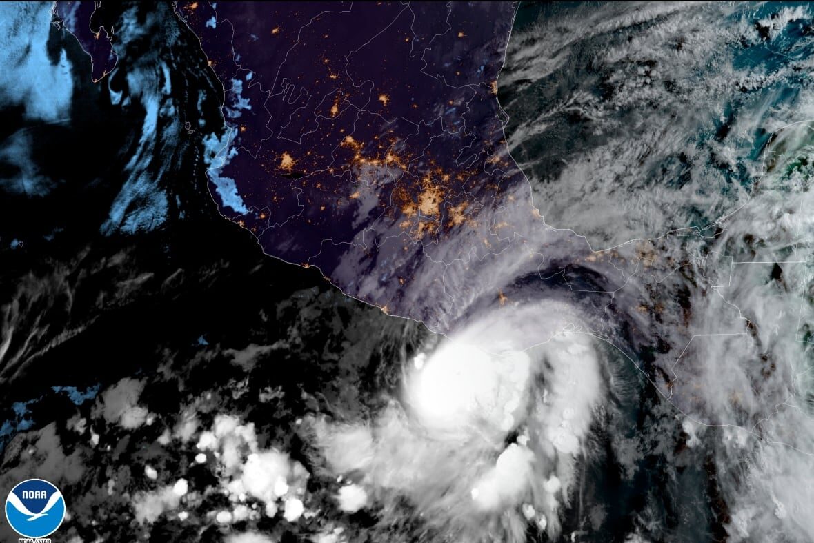 Click to enlarge This satellite image shows Agatha off the Pacific coast of Mexico's Oaxaca state on Monday