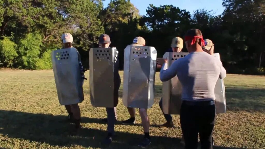 Click to enlarge Screenshot from a leaked video of Patriot Front combat training in 2021