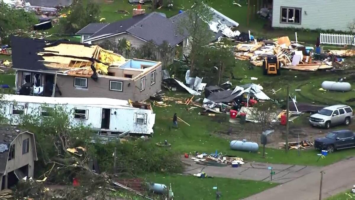 Click to enlarge Forada, Minn. tornado: Aerial video shows destruction to neighborhood