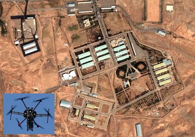 Click to enlarge Drone and Parchin complex