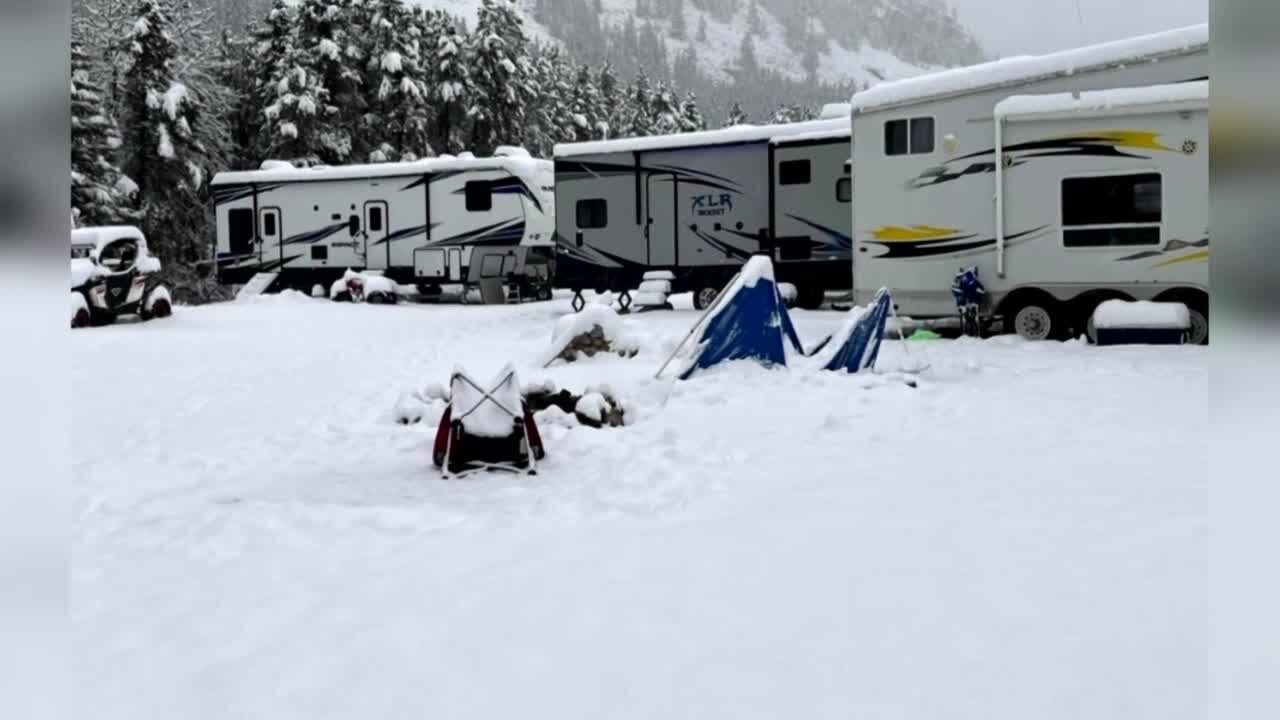 Dozens of camping trailers abandoned following Montana spring snowstorm