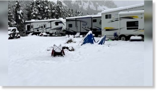 Dozens of camping trailers abandoned following Montana spring snowstorm