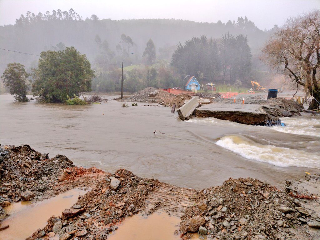 Floods in Corral, Chile, June 2022.