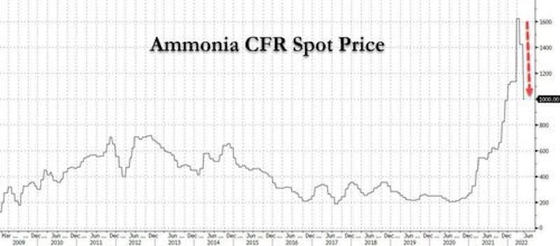 ammonia spot price