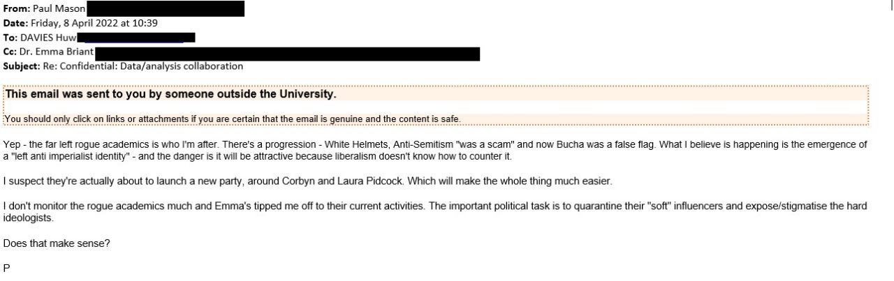 Click to enlarge paul mason grayzone smear email