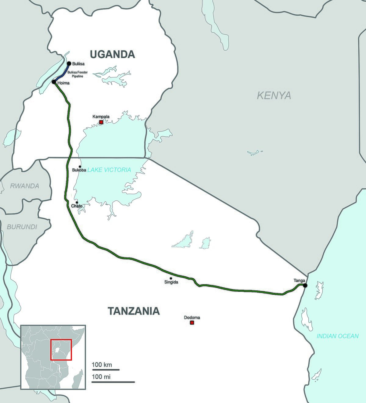 Click to enlarge East African Crude Oil Pipeline (EACOP)