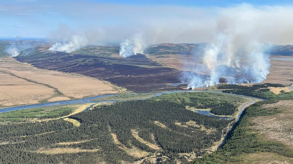 In this aerial photo provided by the BLM Alaska
