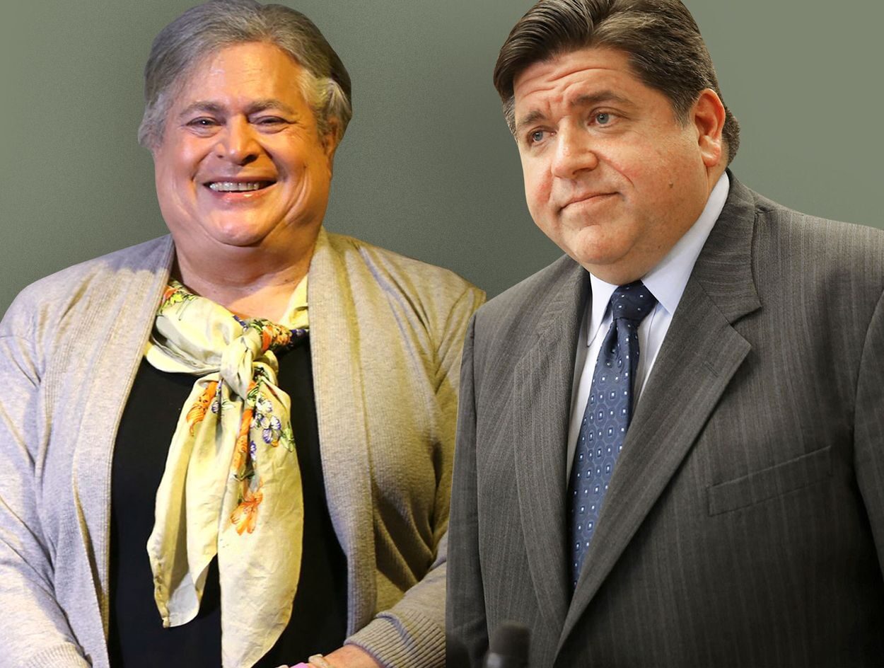 Click to enlarge Philanthropist Jennifer Pritzker, at left, and Illinois Gov. J.B. Pritzker