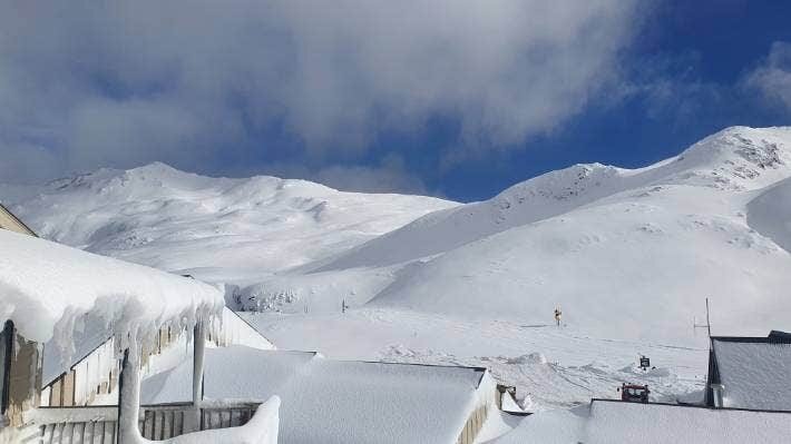 Rainbow, at an elevation of 1760 metres, is covered in snow.