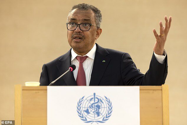 Click to enlarge WHO director-general Tedros Adhanom