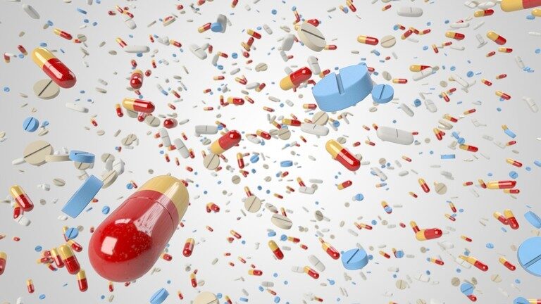 pill explosion illustration