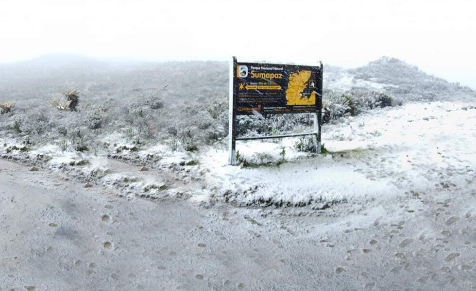 Colombian National Park receives 1st snowfall in over 60 years
