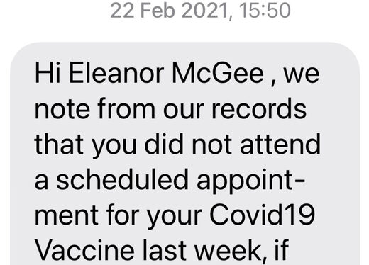 Eleanor McGee, COVID, text message, vaccine