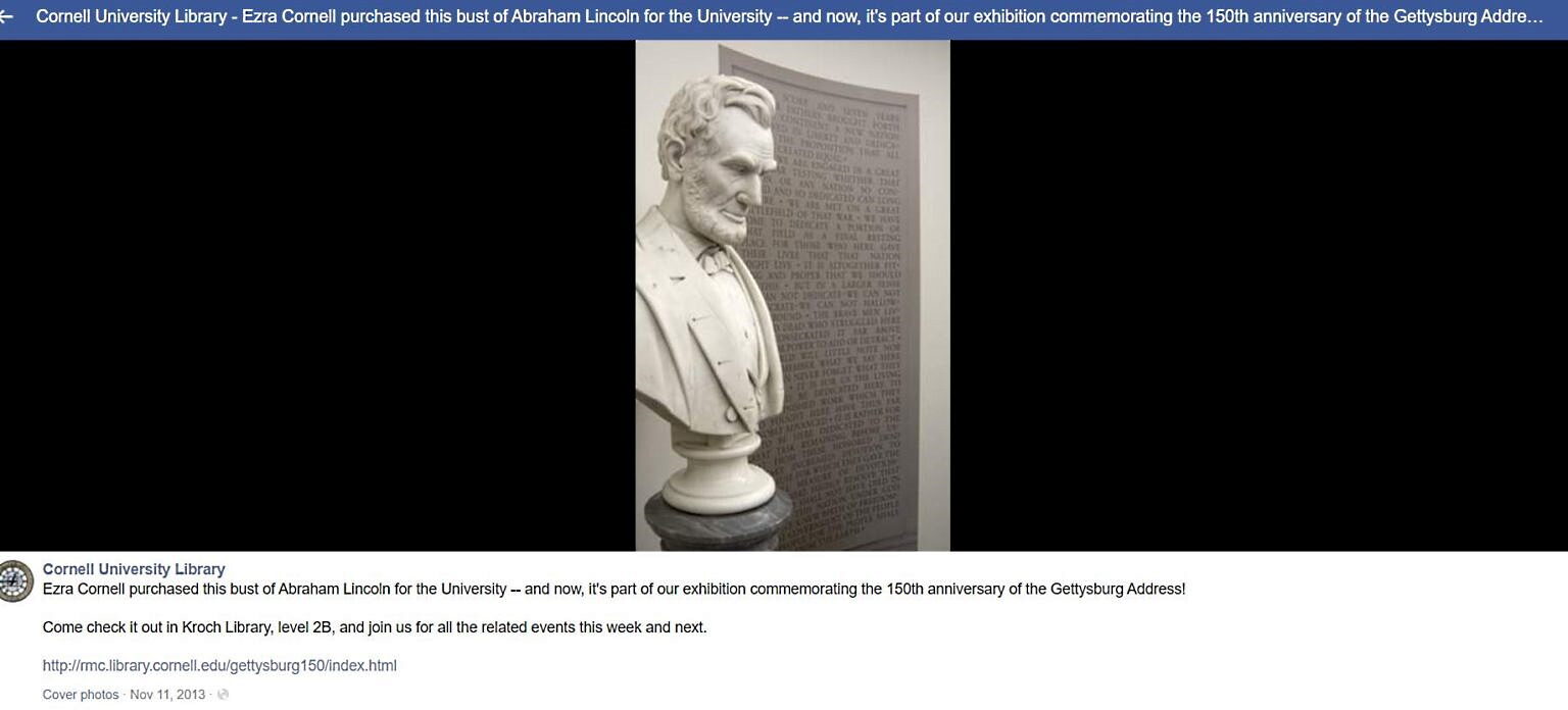 Click to enlarge lincoln bust gettysburg address removed cornell