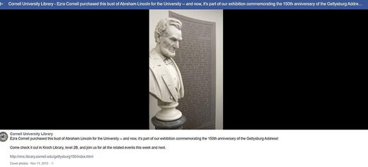 lincoln bust gettysburg address removed cornell
