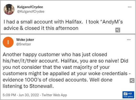 halifax bank pronouns accounts closed