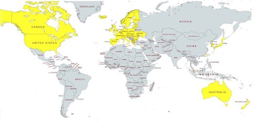 'The international community' russia sanction map