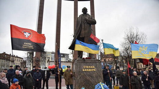 ukraine bandera monument rally neo nazi