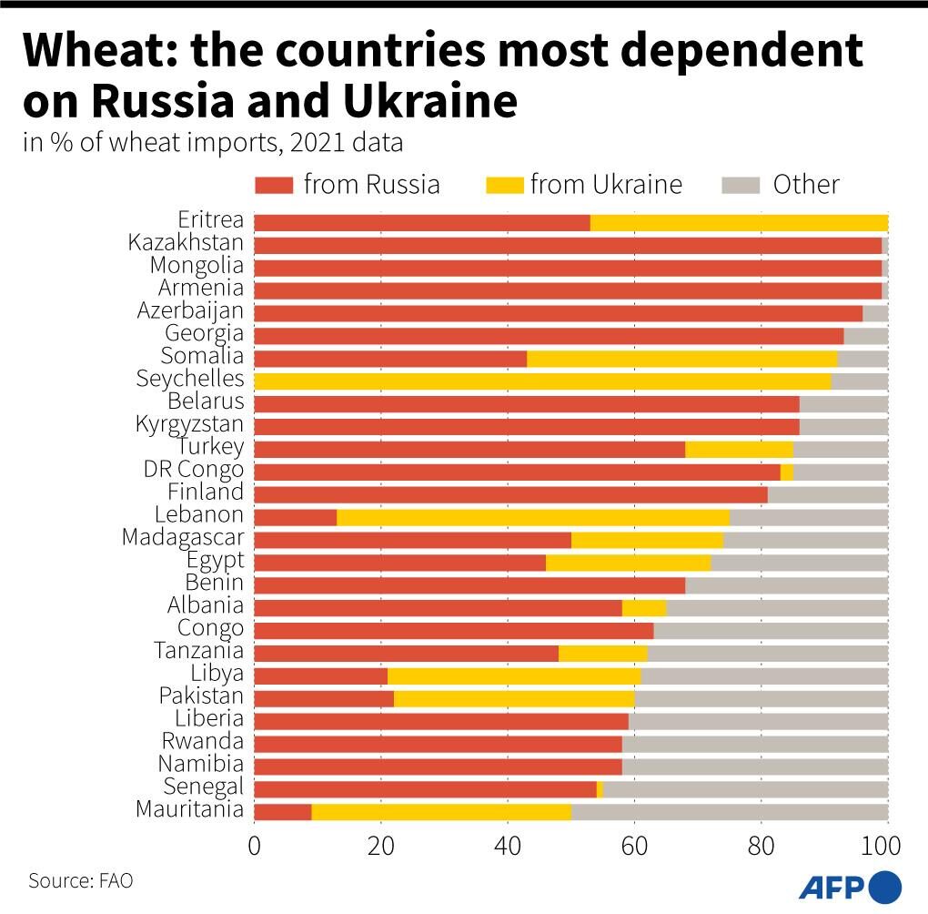 countries dependent russia wheat