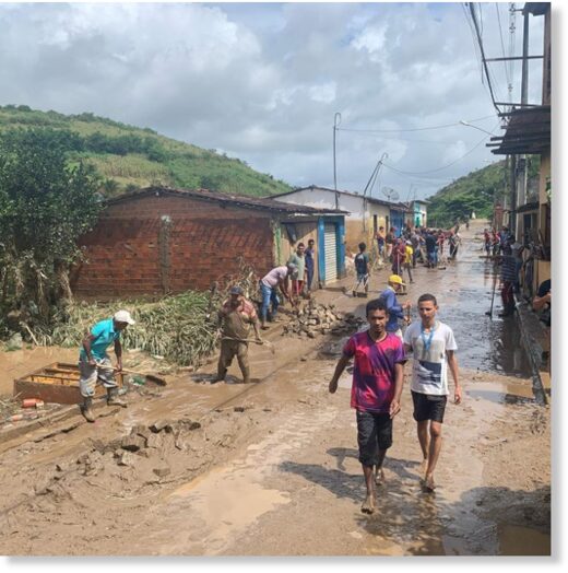 Flood clean up in Jaqueira, Pernambuco, Brazil, July 2022.