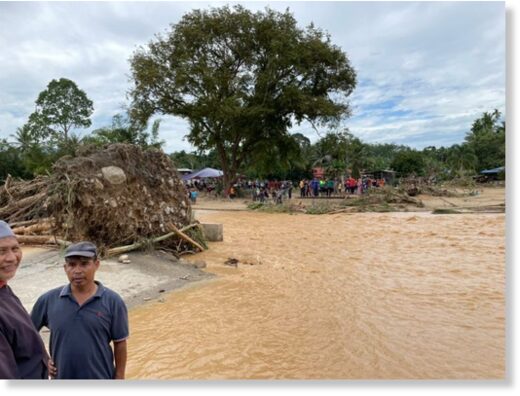 Flood damage in Baling, Kedah, Malaysia, July 2022
