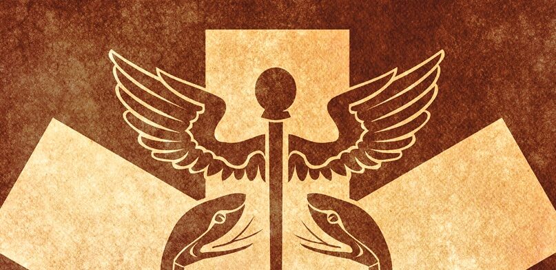 Caduceus Grunge Symbol