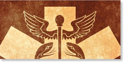 Caduceus Grunge Symbol