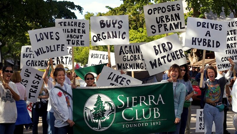 Click to enlarge Sierra Club demonstration in California, 2004, Alamy