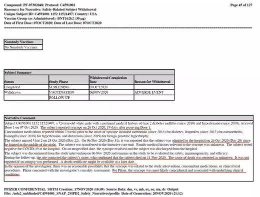 pfizer vaccine death 3